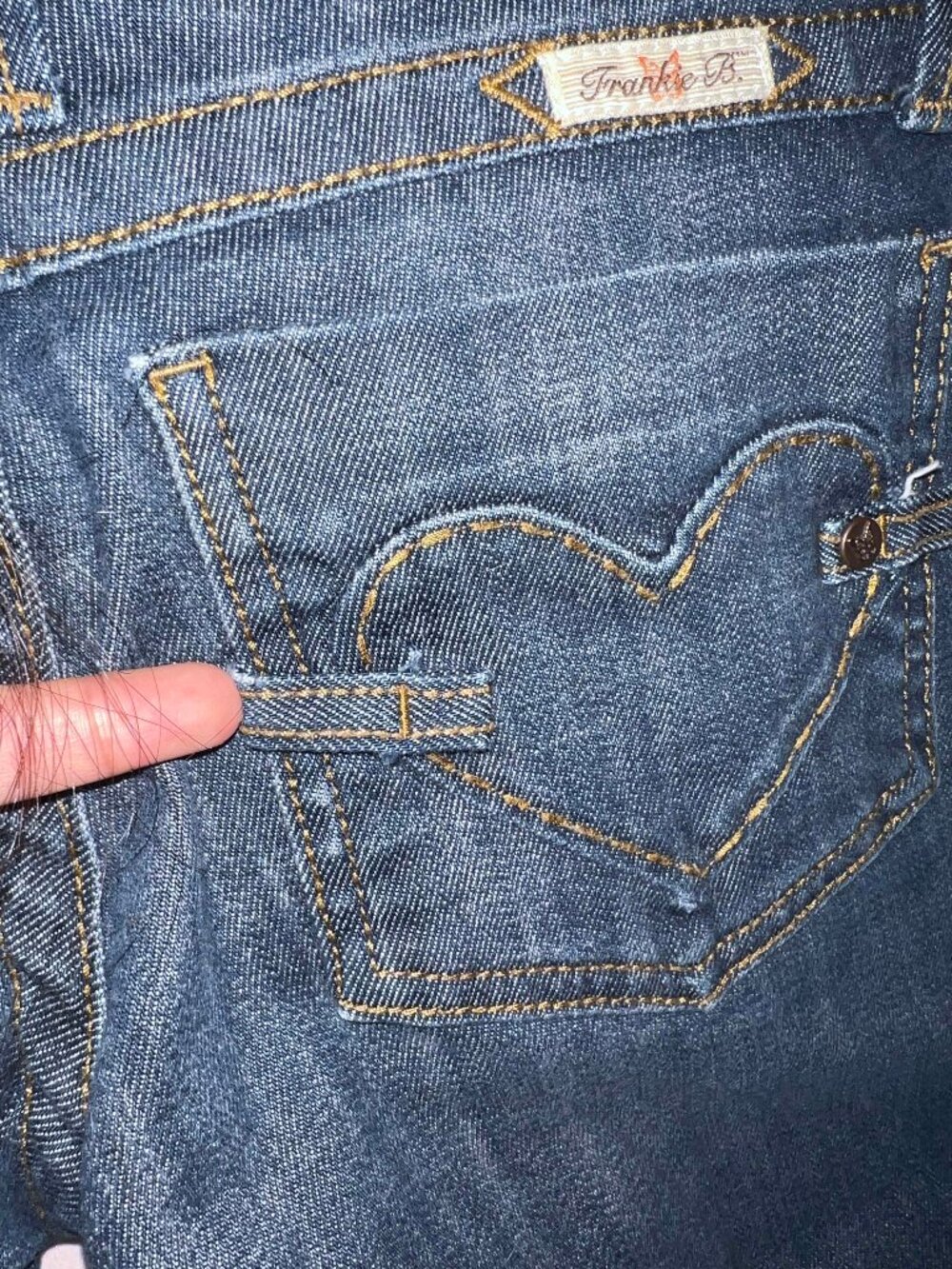 frankie b low rise heart pocket bootcut jeans - Picture 8 of 8